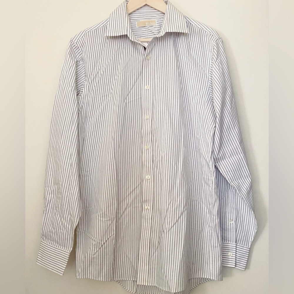NWT Men Michael Kors Striped Shirt - Size 15.5/34-35